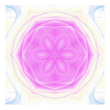 Kaleidoscópico rosa y crema Mandala Art