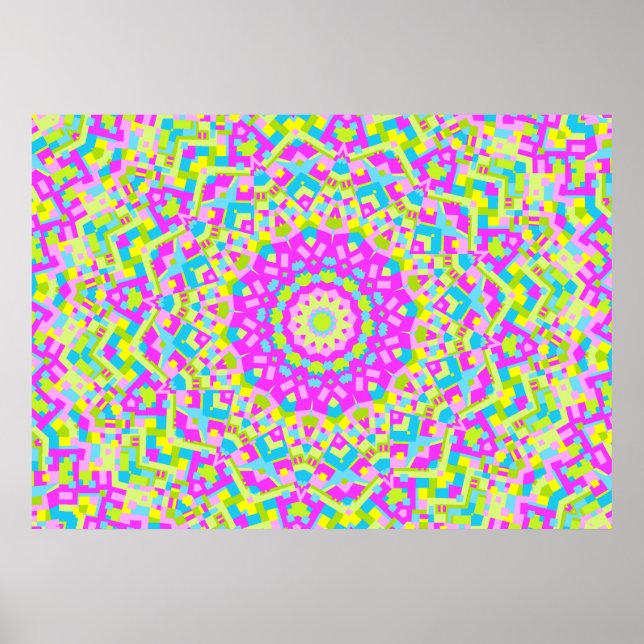 Póster Kaleidoscopio colorido 08 (Frente)