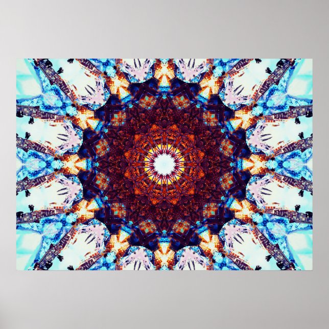 Póster Kaleidoscopio degradado | Mandala Art (Frente)