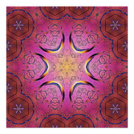 Póster Kaleidoscopio del corazón radiante