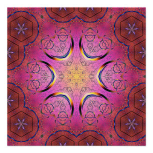 Póster Kaleidoscopio del corazón radiante