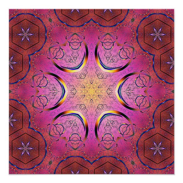 Póster Kaleidoscopio del corazón radiante (Anverso)
