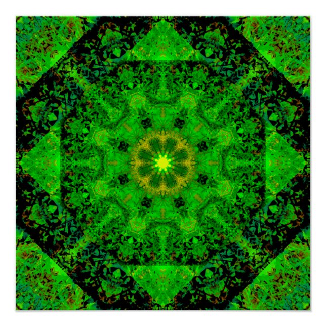 Póster Kaleidoscopio verde viridiscente, (Anverso)