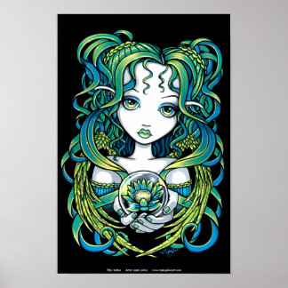 Póster "Kallan" Poster Green Lotus Water Angel