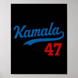 Póster Kamala 47 Estilo Baseball Kamala Harris 2024 Presi
