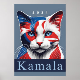 Póster Kamala Cat 2024 Demócrata en las elecciones de Est