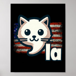 Póster Kamala Cat Bandera De Ee.Uu.