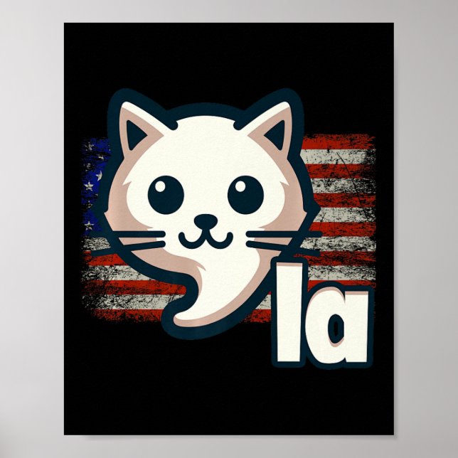 Póster Kamala Cat Bandera De Ee.Uu. (Frente)