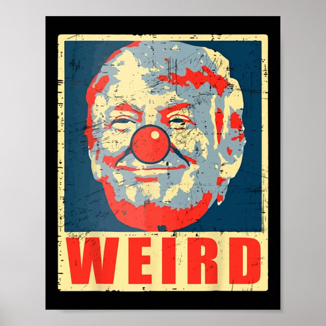 Póster Kamala contra Trump Retro ventilado de payaso Trum (Frente)