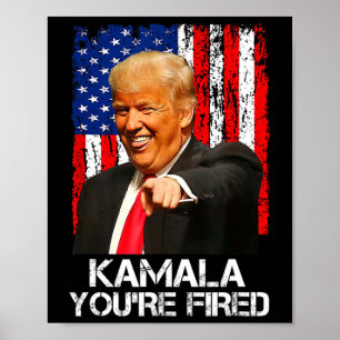 Póster Kamala Estás Despedida Divertido Presidente Trump 