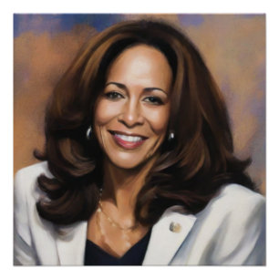 Póster Kamala Harris 2024 Mujer india Chica negra magia