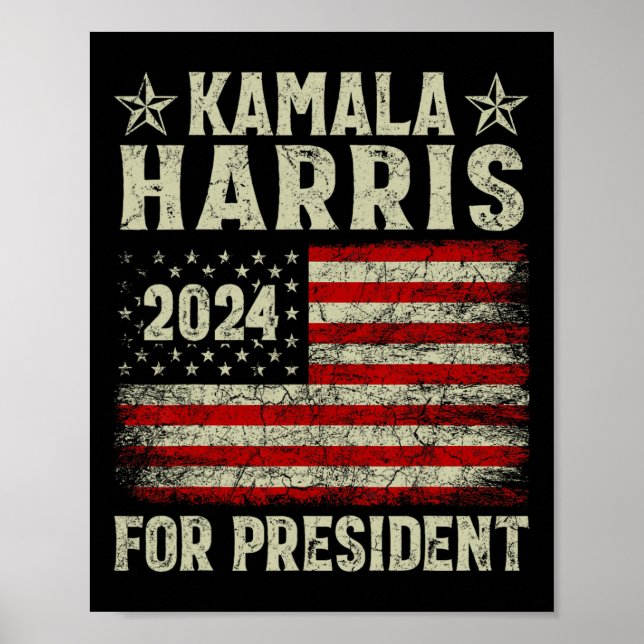 Póster Kamala Harris 2024 por campaña electoral presidenc (Frente)