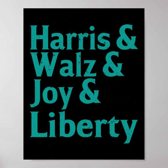 Póster Kamala Harris & amp; W Joy Liberty Supporters Tee (Frente)