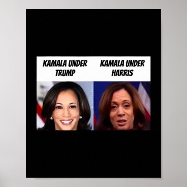 Póster Kamala Harris bajo la fama de Trump (Frente)