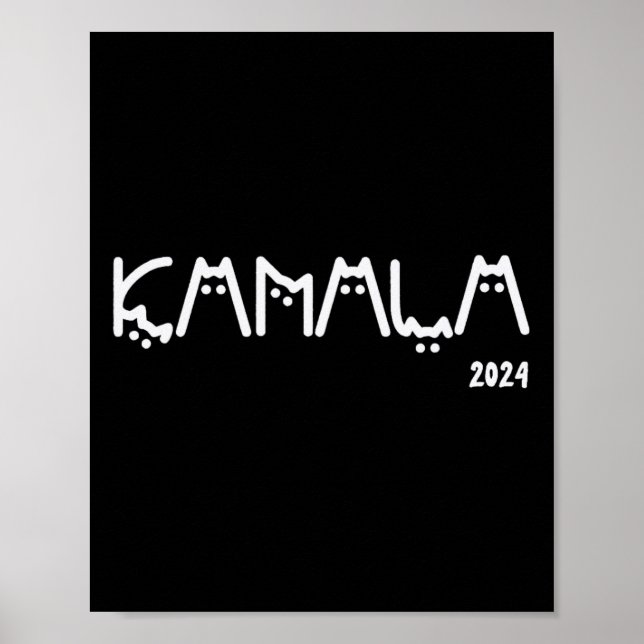 Póster Kamala Harris Cat Lettering Positive Grny (Frente)