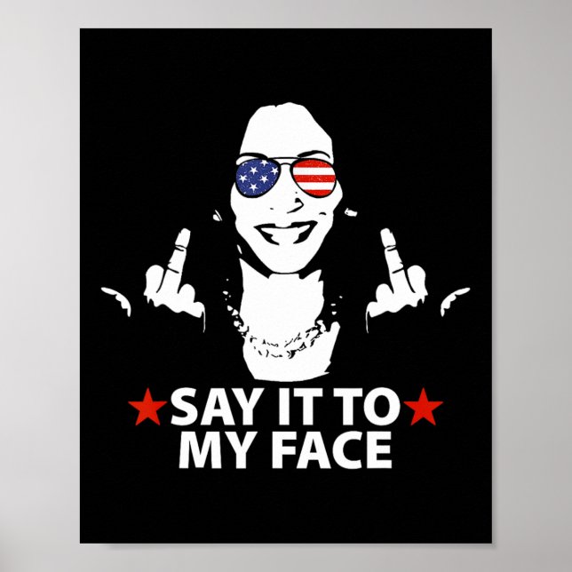 Póster Kamala Harris, Dedo Medio A Mi Cara 2024 (Frente)