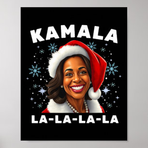 Póster Kamala Harris divertida Navidad 2024 coma La Men W