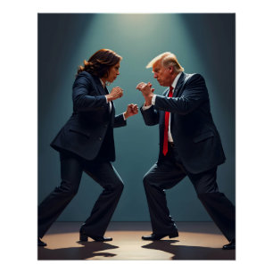 Póster Kamala Harris Donald Trump lucha 2024