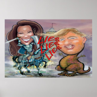 Póster Kamala Harris en defensa de la bestia de las menti