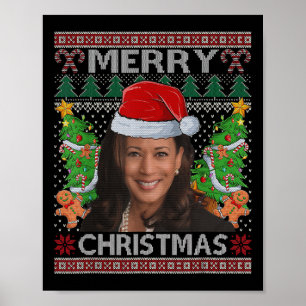 Póster Kamala Harris Feliz Navidad a las mujeres feas