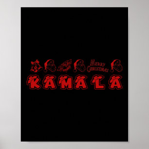Póster Kamala Harris Feliz Navidad Letra Positivo F