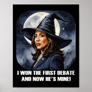 Póster Kamala Harris Funny Debate Elecciones 2024 Bruja g