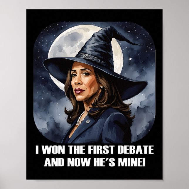 Póster Kamala Harris Funny Debate Elecciones 2024 Bruja g (Frente)