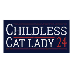 Póster Kamala Harris - Gato sin hijos Lady 2024 I