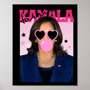 Póster Kamala Harris lustrando Goma de burbuja Sungles ro