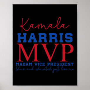 Póster Kamala Harris Mvp Señora Vicepresidenta Black Y E