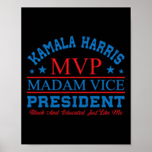 Póster Kamala Harris Mvp Señora Vicepresidenta Negra Y E