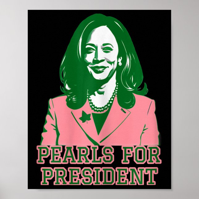 Póster Kamala Harris Pink&amp; La carrera presidencial ve (Frente)
