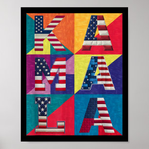 Póster Kamala Harris Quilted Muestra Su Apoyo A Harris