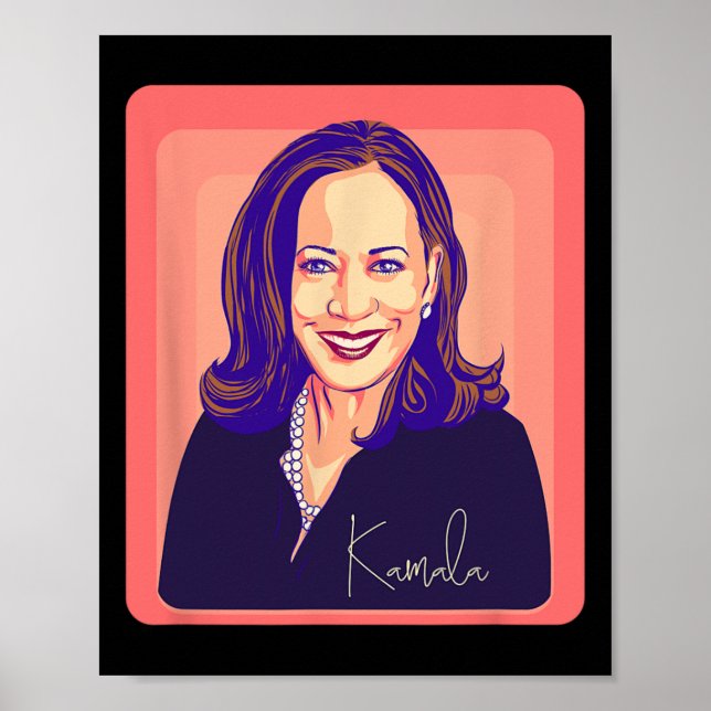 Póster Kamala Harris Señora Presidenta del retrato de art (Frente)