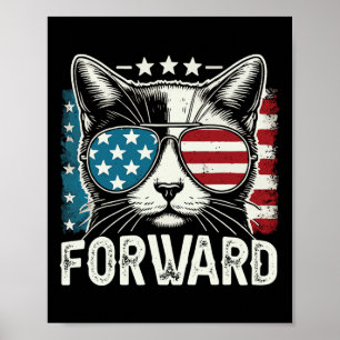 Póster Kamala Harris sin hijos y con gatos avanza 2024 El