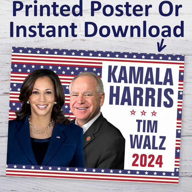 Póster Kamala Harris Tim Walz 2024 Vicefotos del presiden (Subido por el creador)
