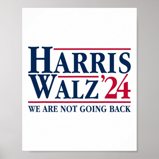 Póster Kamala Harris Tim Walz Vp ¡No Volveremos! 1 (Frente)