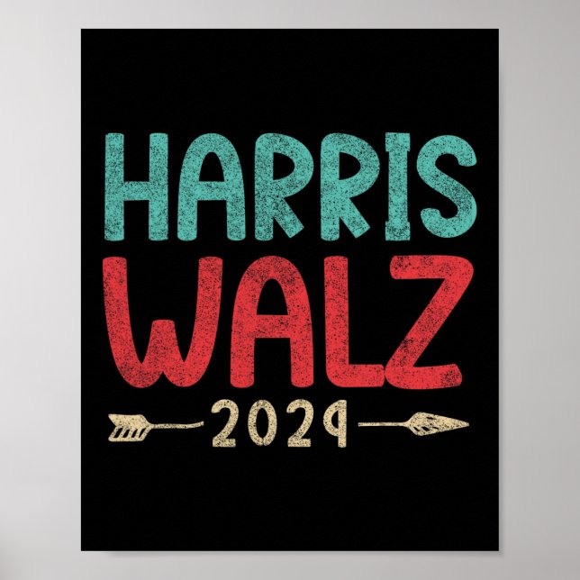 Póster Kamala Harris Tim Walz Waltz Harris Walz Waltz 202 (Frente)
