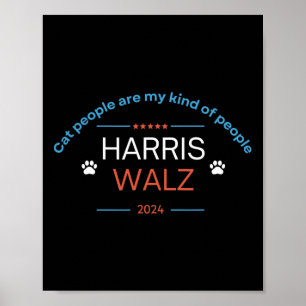 Póster Kamala Harris Tim Wheimer 2024 Cat People are My K