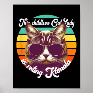 Póster Kamala Harris Tim Wheimer Waltz - Gato sin hijos L