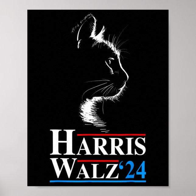 Póster Kamala Harris Wheimer 2024 Cat Funny Vp Vice Presi (Frente)