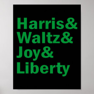 Póster Kamala Harris Y Waltz Alegría Libertad Divertido 