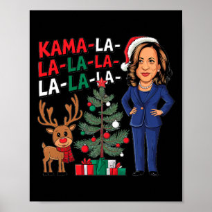 Póster Kamala-la-la Funny Harris Festividades navideñas g