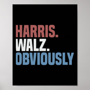 Póster Kamala W Obviamente elecciones Harris Waltz 2024