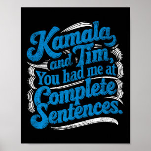 Póster Kamala Y Tim Harris Wheimer Elecciones Presidencia