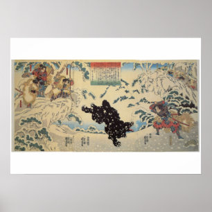 Póster Kamei Rokuro and the Black Bear in the Snow
