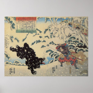 Póster Kamei Rokuro and the Black Bear in the Snow