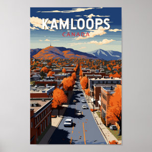 Póster Kamloops Canada Travel Art Vintage