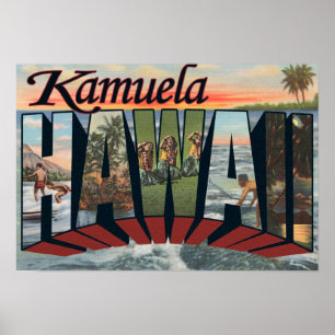 Póster Kamuela, Hawaii - escenas grandes de la letra