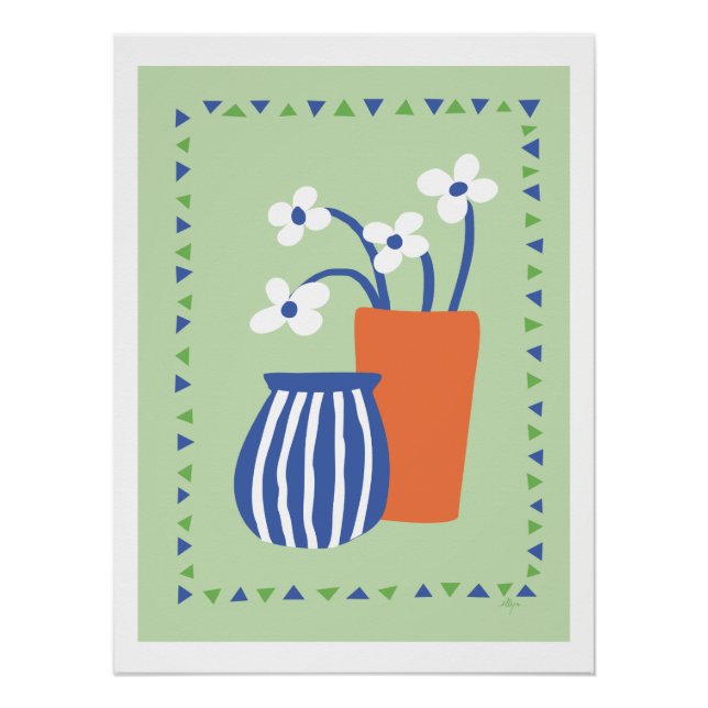 poster kan en vaas met bloemen (Anverso)